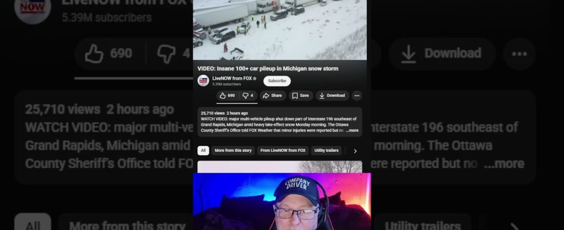 100 CAR PILEUP in the ICE and SNOW! This just happened so be careful out there Drivers!  #trucking