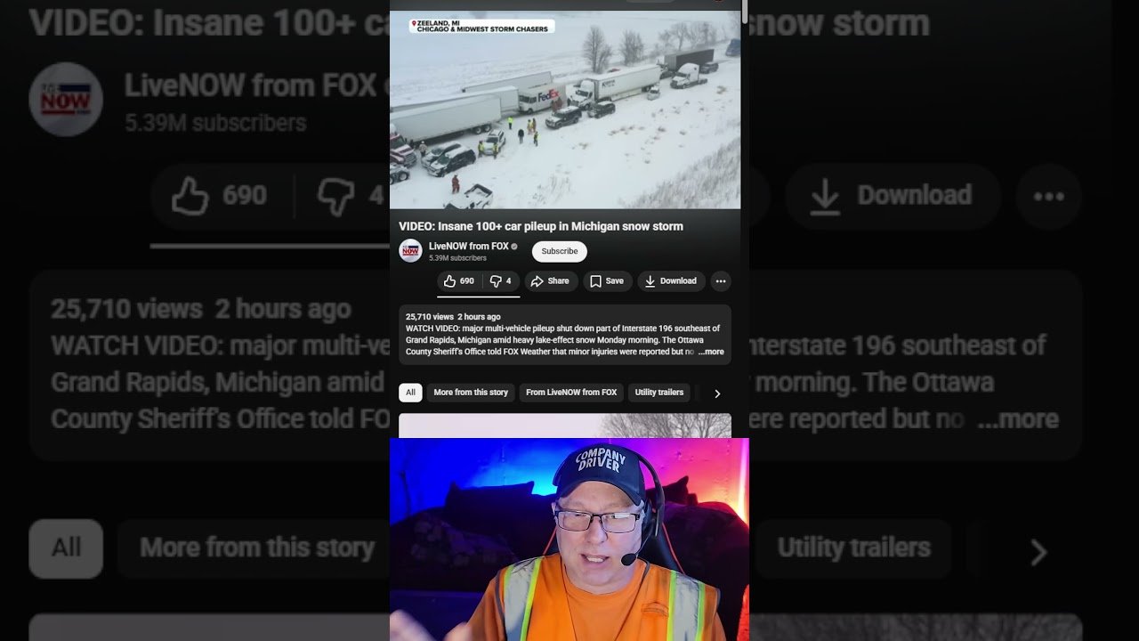 100 CAR PILEUP in the ICE and SNOW! This just happened so be careful out there Drivers! #trucking