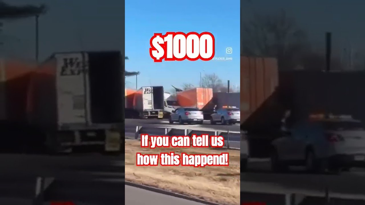 $1000 IF you can tell us how this pile of semi trucks and trailers happened