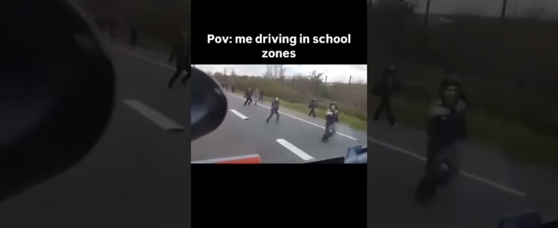 Bad driving, he missed all of them!
