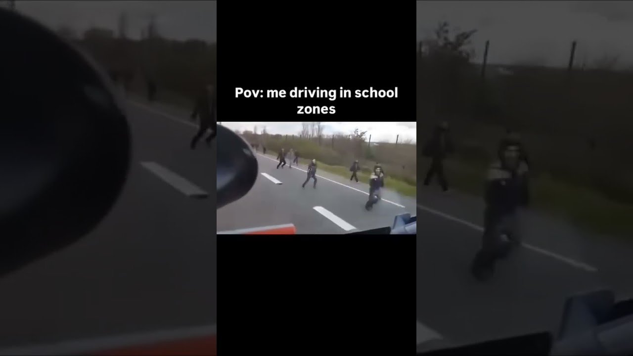 Bad driving, he missed all of them!