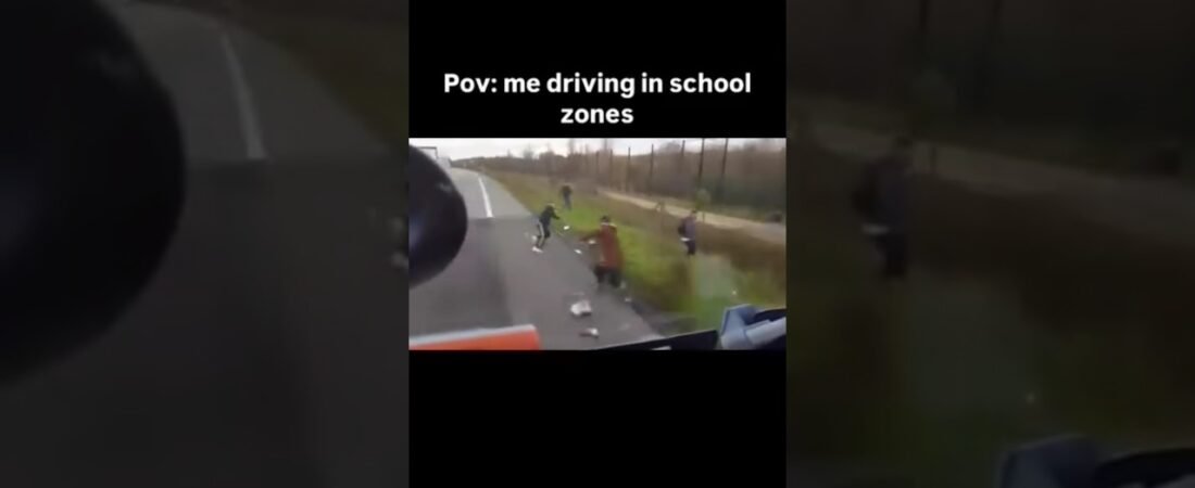 Bad driving, he missed all of them!