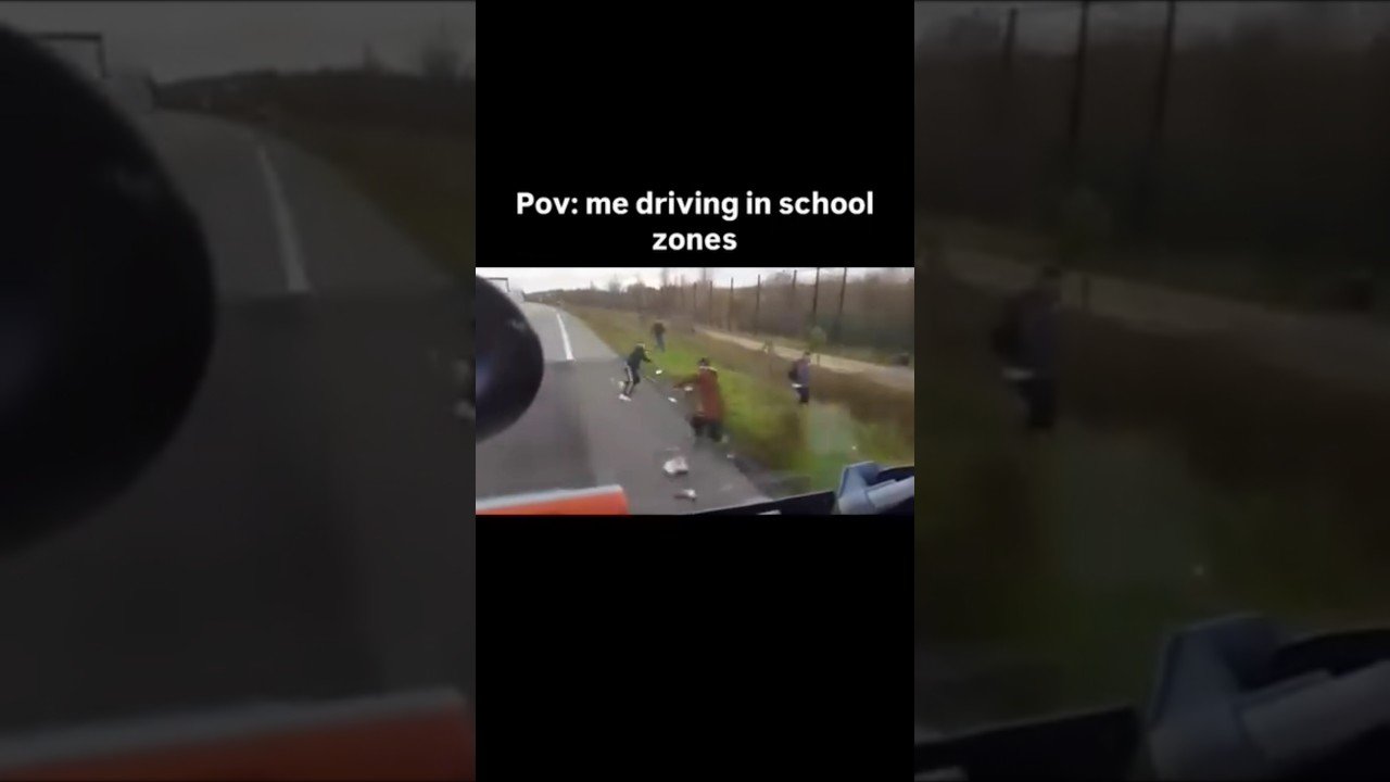 Bad driving, he missed all of them!