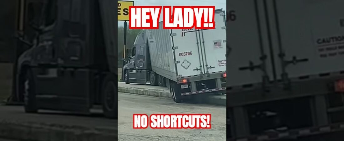 WHAT IS SHE DOING? This truck driver got caught taking a shortcut that landed HER in HOT WATER!