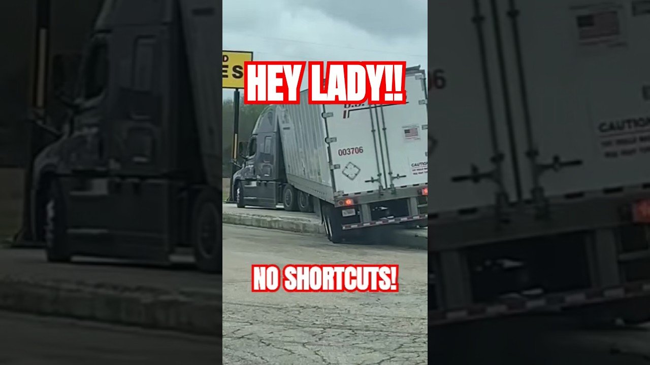 WHAT IS SHE DOING? This truck driver got caught taking a shortcut that landed HER in HOT WATER!