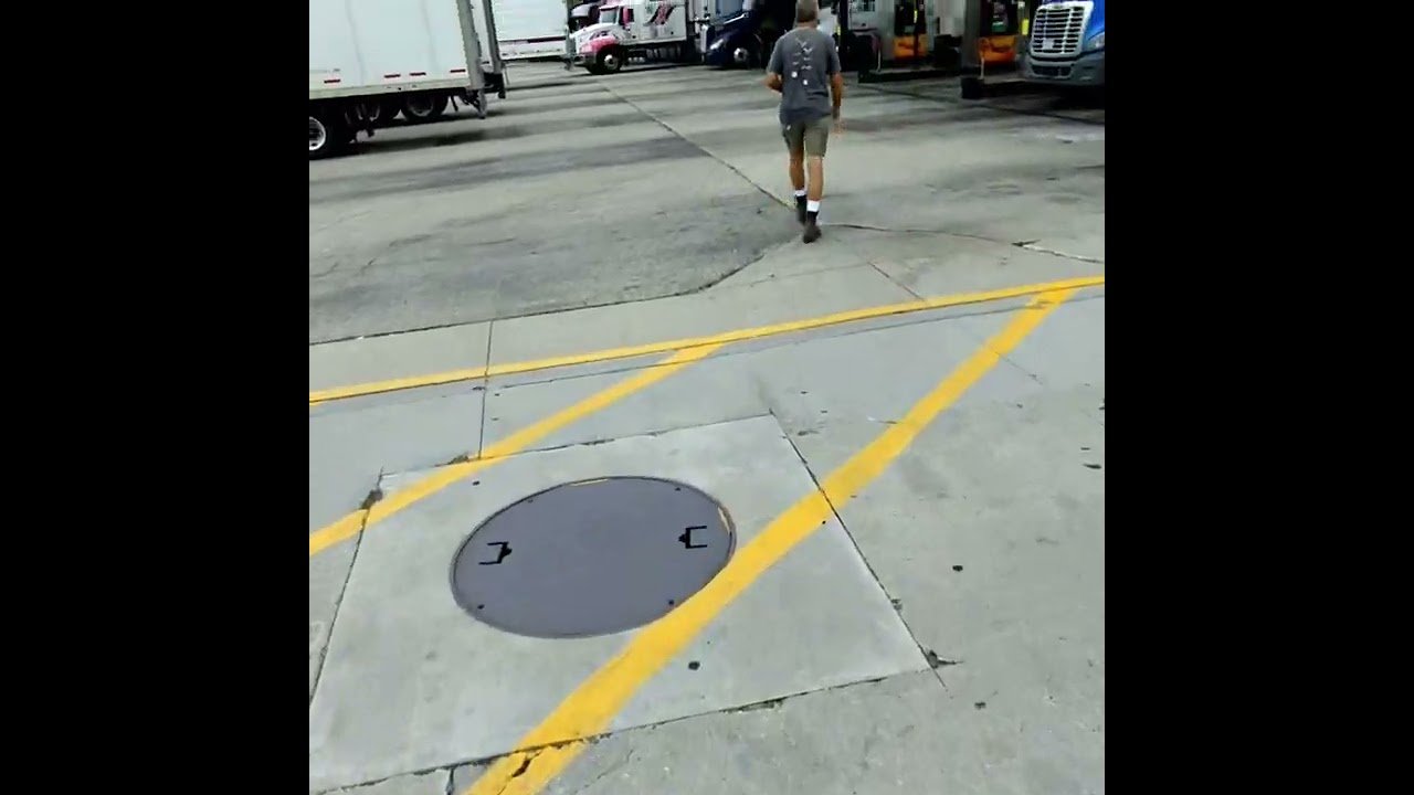Walking through a Truck Stop can be scary but you’ll be safe with this trucking showing you the way.