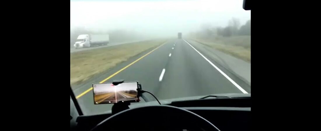 Romantic Driving through Morning Fog in a Big Rig Across Middle America. It was a beautiful trip.