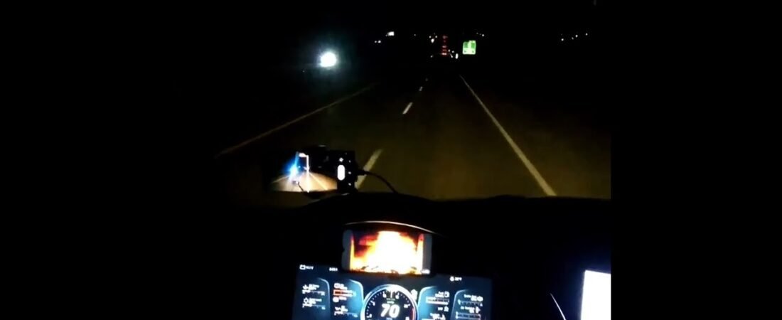 Romantic Fire Late Night in a Big Rig driving down the highway. Life of A Real Trucker. (4)