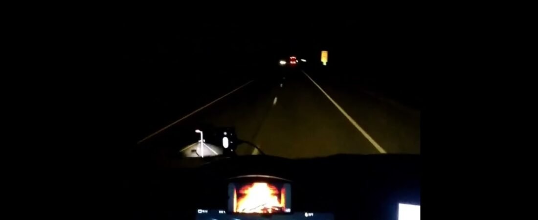 Romantic Fire Late Night in a Big Rig driving down the highway. Life of A Real Trucker. (3)