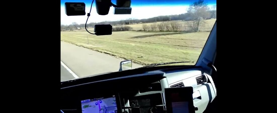 POV ASMR Inside of a Real Semi Truck Driving down the highway fully loaded at full speed. (2)