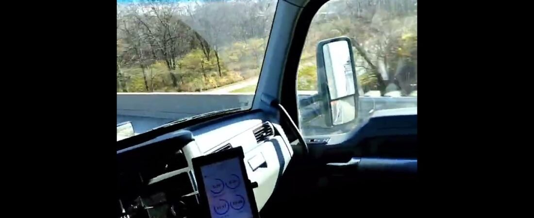 POV ASMR Inside of a Real Semi Truck Driving down the highway fully loaded at full speed. (1)