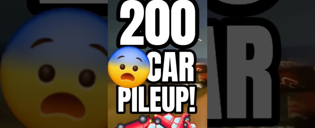 200 CAR PILEUP. DISTRACRED DRIVERS WATCH YOUTUBE AND CRASH.