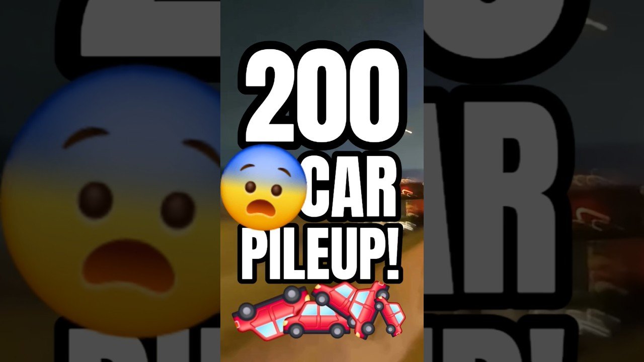 200 CAR PILEUP. DISTRACRED DRIVERS WATCH YOUTUBE AND CRASH.
