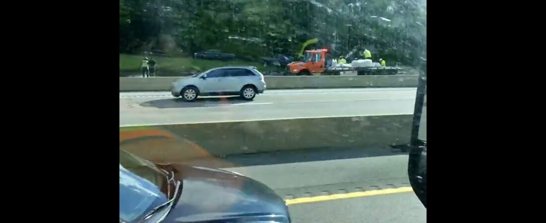 750 CAR PILEUP ON THE HIGHWAY Caused by a single mother pushing a stroller with a baby inside asleep