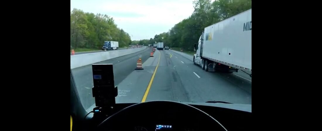ALL TRUCKS LEFT LANE? This is making things very confusing. What would you have done?