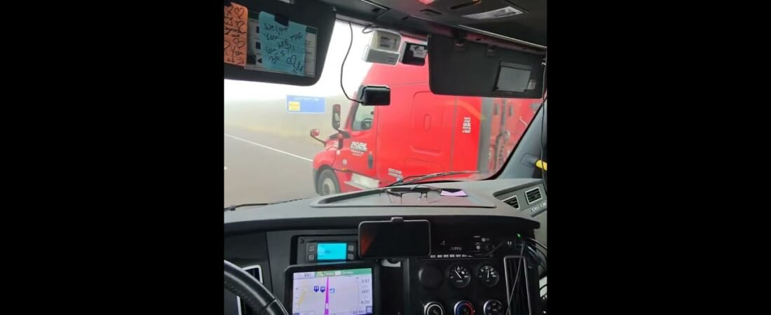 Aggressive big rig driver who refuses to let me pass, turning this into a high-speed showdown!