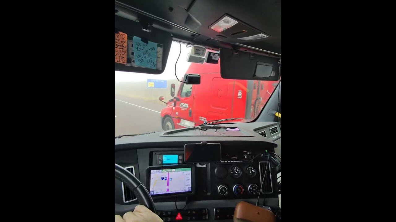 Aggressive big rig driver who refuses to let me pass, turning this into a high-speed showdown!