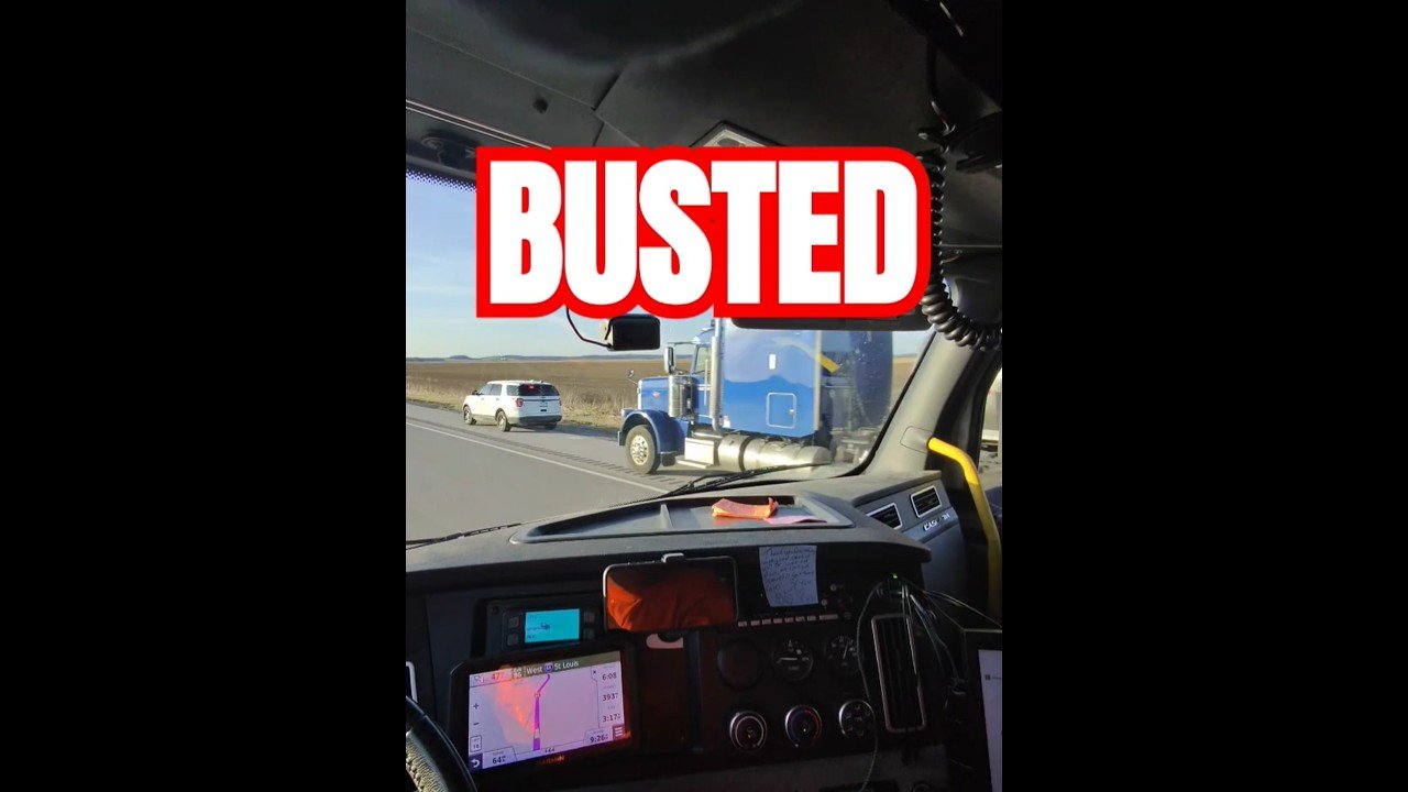 Another trucker is BUSTED by the cops on the side of the highway.