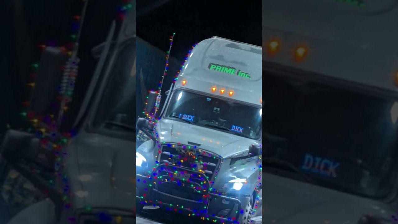 At least someone has the Christmas sprite shining at the truck stop.