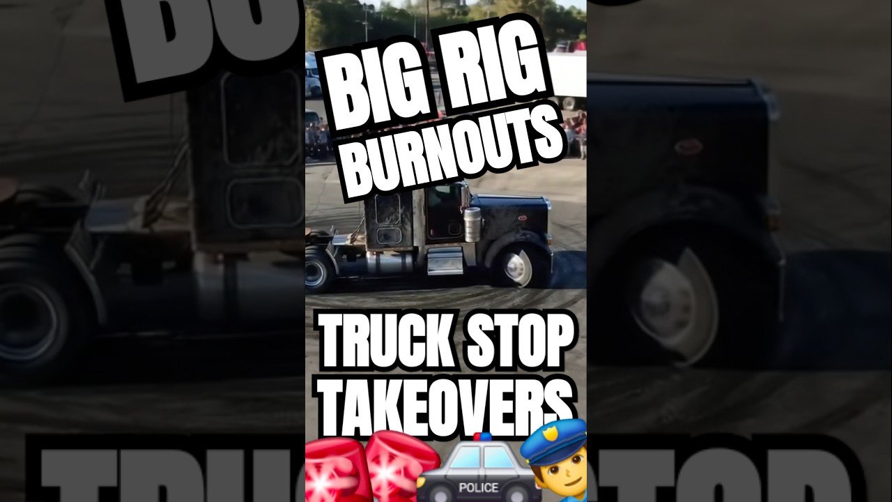 BIG RIG BURNOUTS TAKEOVER AT THE TRUCK STOP! COPS CALLED!