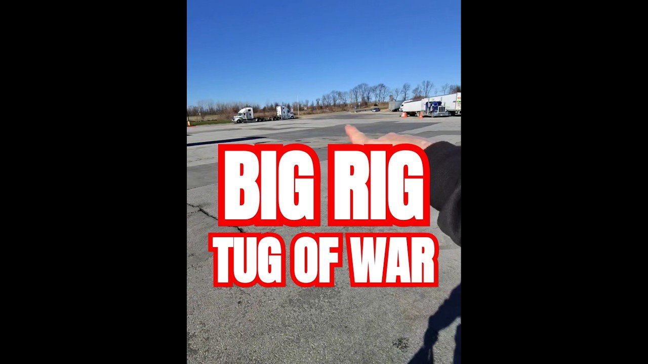 BIG RIG TUG OF WAR AT THE TRUCK STOP. I didn’t know this was a real trucker thing, but I LOVE IT!