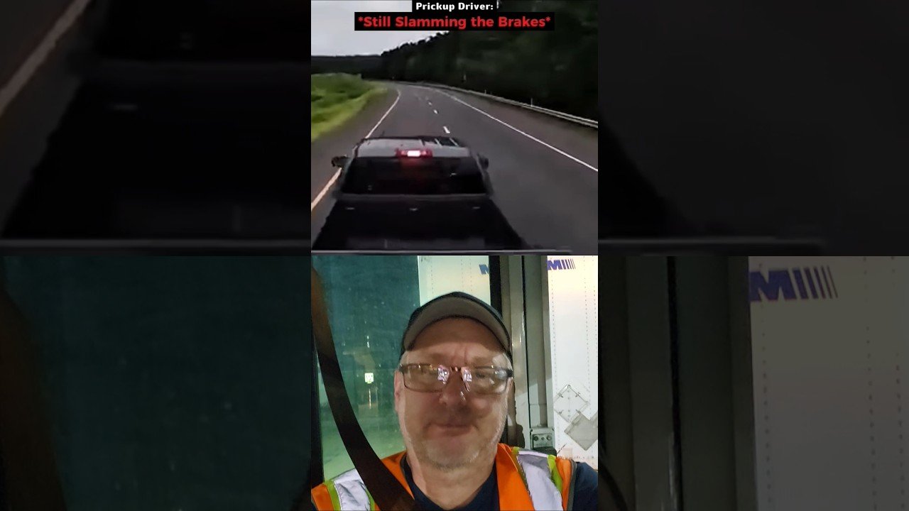BRAKE CHECKING PICKUP LIES BUT THE DASH CAMERA TELLS THE TRUTH.