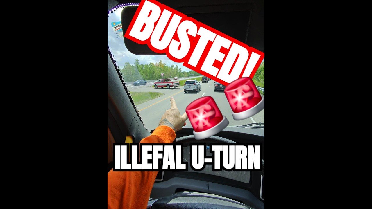 BUSTED! ILLEGAL U-TURNS ARE ILLEGAL!  Driver will never learn.