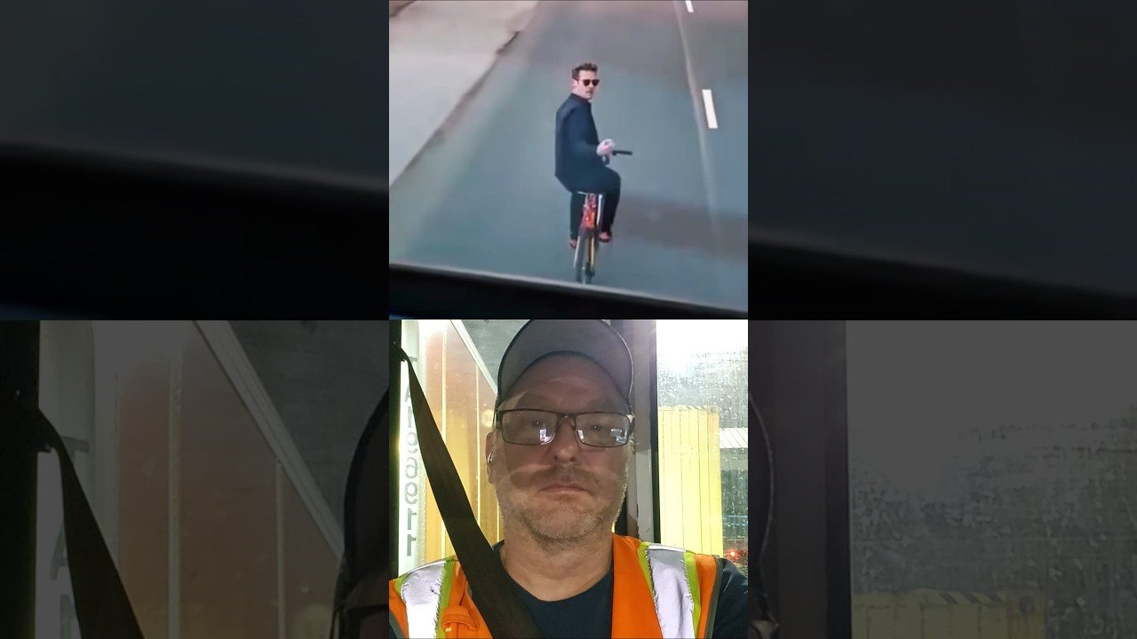 BYCICLE VS BIG RIG! Patience won this battle.