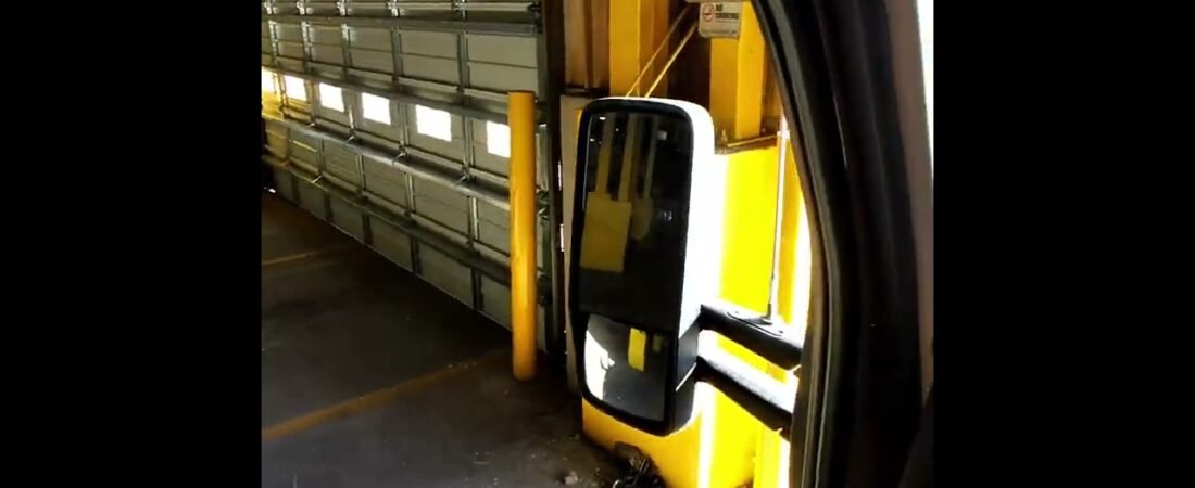 Backing in reverse through a tiny black hole in my mirror. Pro Truckers like me do this for fun.