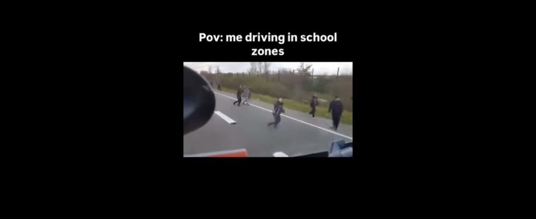 Bad driving, he missed all of them!