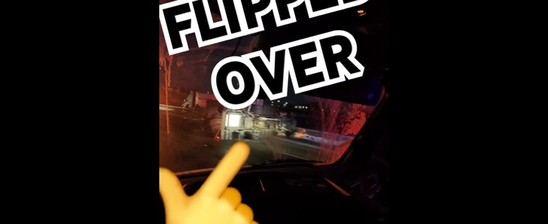 Big Rig Flipped Over on the highway. Ice is real. #trucktuber #truckershorts