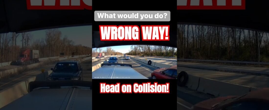 Big Rig Head On Collision with DOT going the wrong way in the highway.