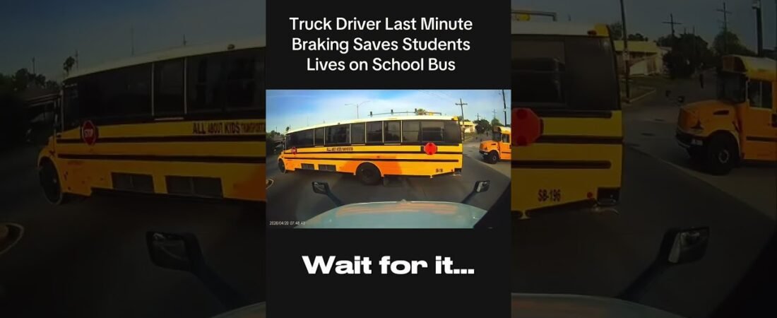 Big Rig VS School Bus full of babies and children.