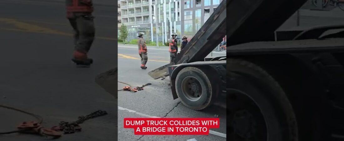 DUMP TRUCK SPLIT IN HALF! Bridges are a real threat to big rig truckers around the world.