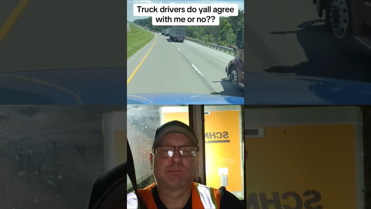 Do you agree with this truck driver hogging up the lane to go slow?