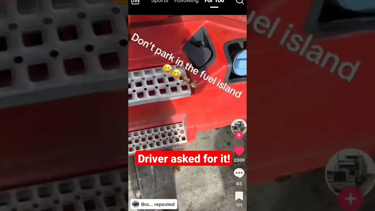 Driver asked for it. Parked in the fuel isle. F around and find out! Would you do this or too far?
