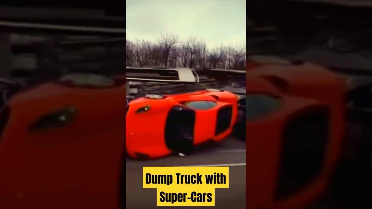 Dump Truck with Super-Cars #cars #supercars #truck #trucking #dumper #automobile