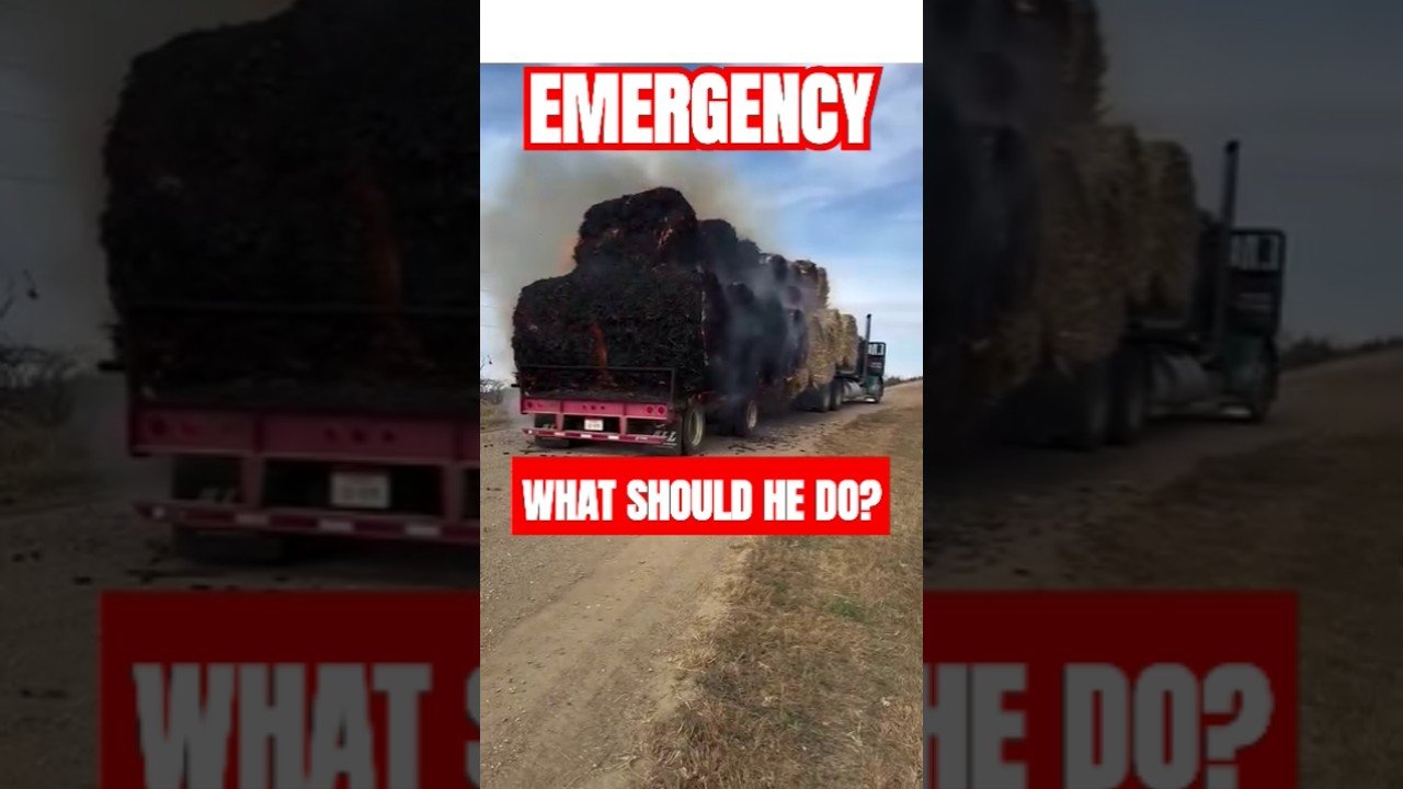 EMERGENCY HAY FIRE 🔥! What should this driver have done? Did he make the wrong decision?