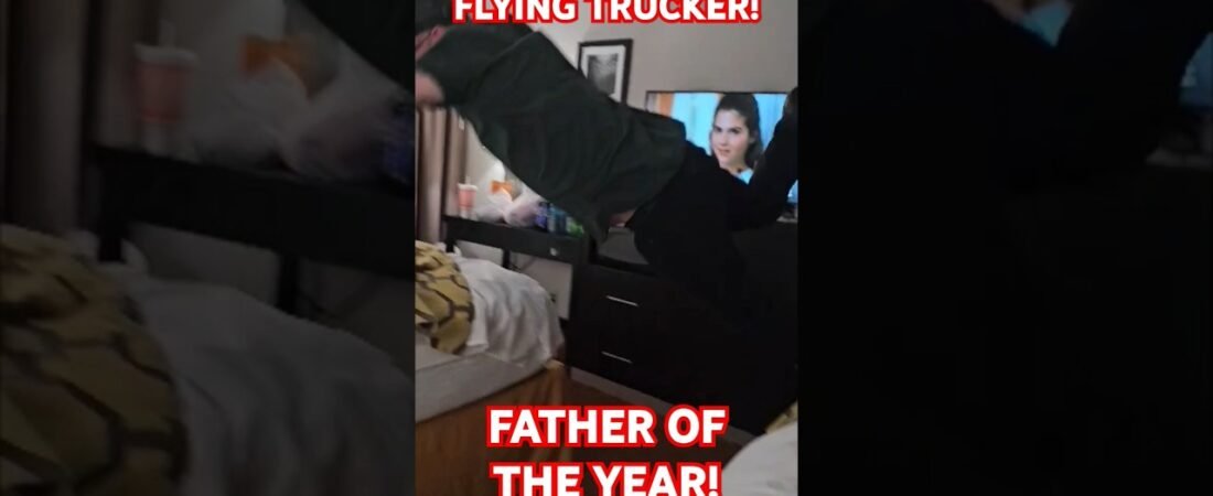 Father Teaches Son how to Fly. FLYING TRUCKER! Dad of the year! Is this too DANGEROUS?