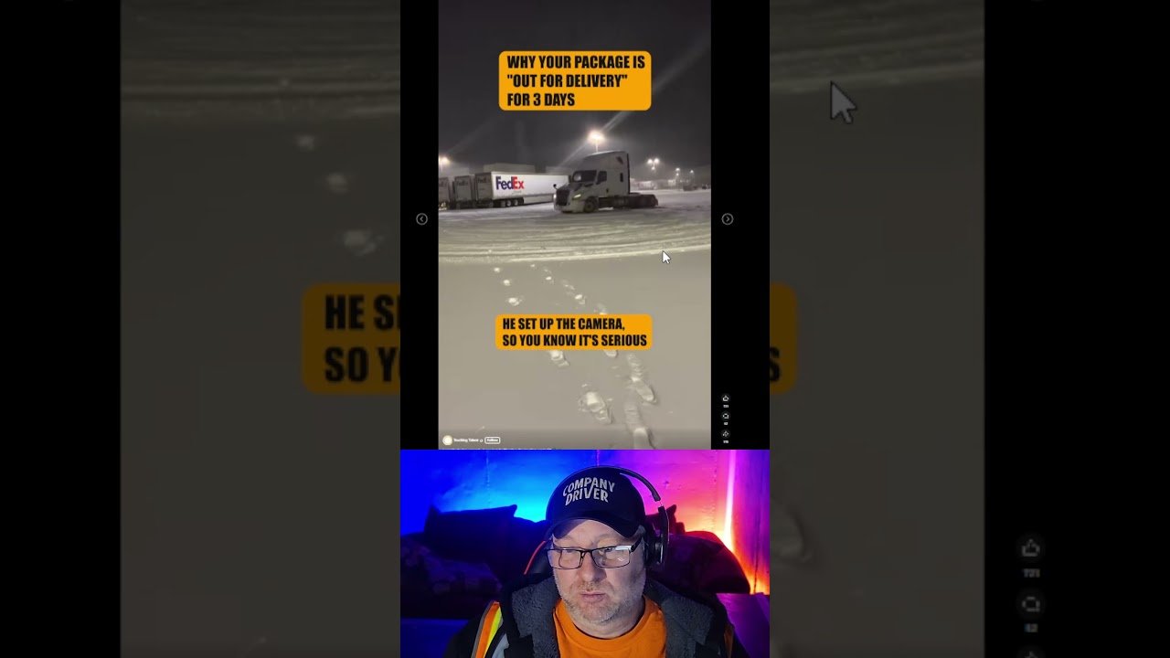 FedEx Trucking Doing Donuts in the snow not bothering anyone.  #truckinglife #truckdriver