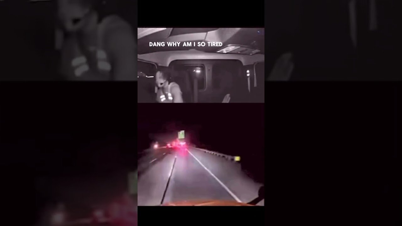 Female Trucker Demonstrates Multi-tasking while she’s sleeping and driving at the same time.