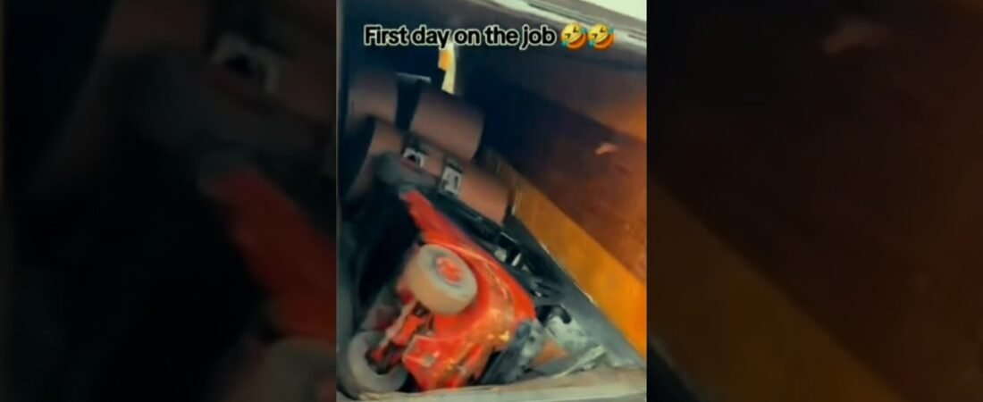 First day on the job doesn’t go very well for this brave woman trucker. #truckinglife #truckdriver