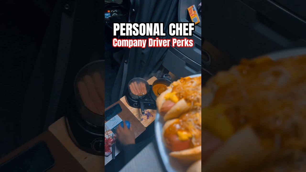 GOT ME A PERSONAL CHEF IN THIS BIG RIG. Trucking ain’t so bad.