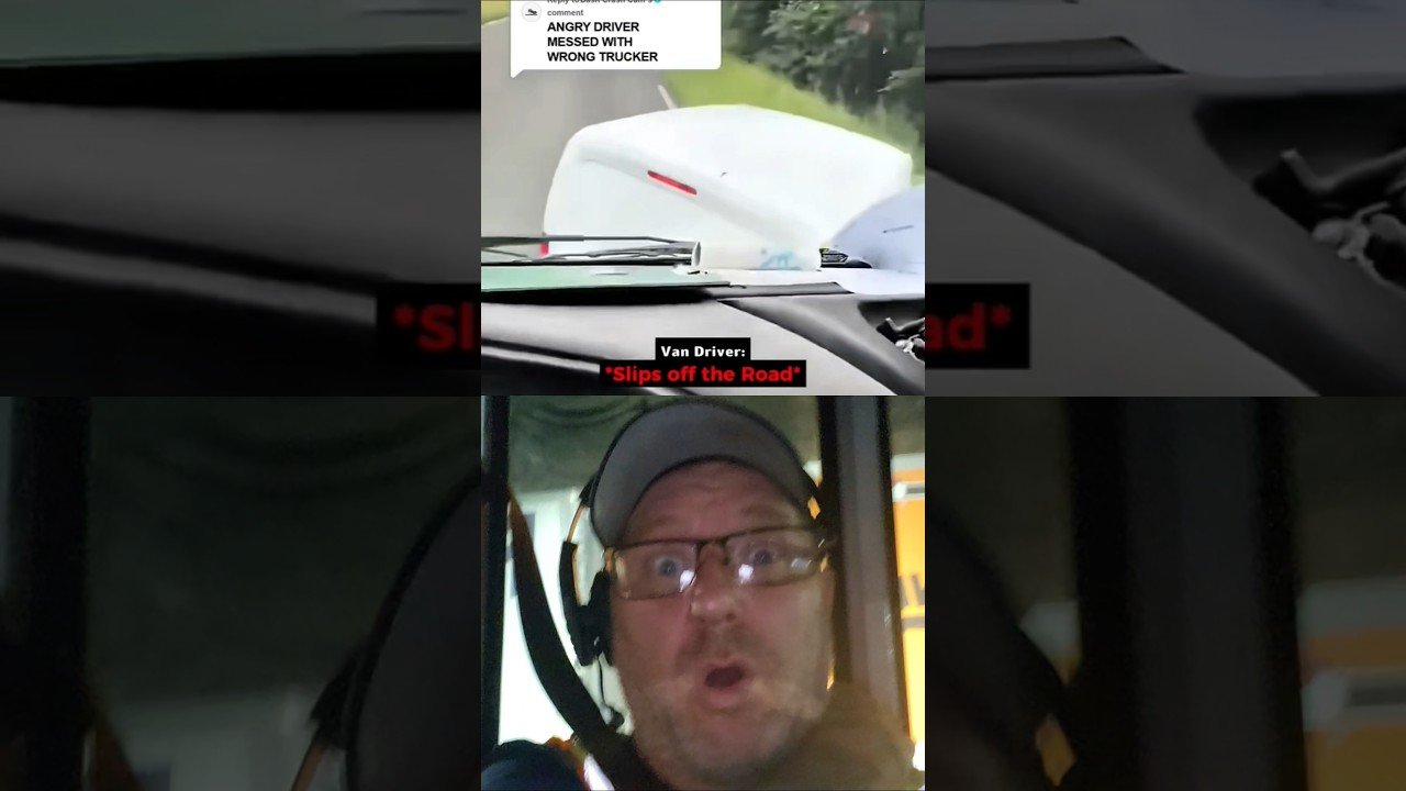HE MESSED WITH THE WRONG TRUCKER TODAY,  DRIVER!
