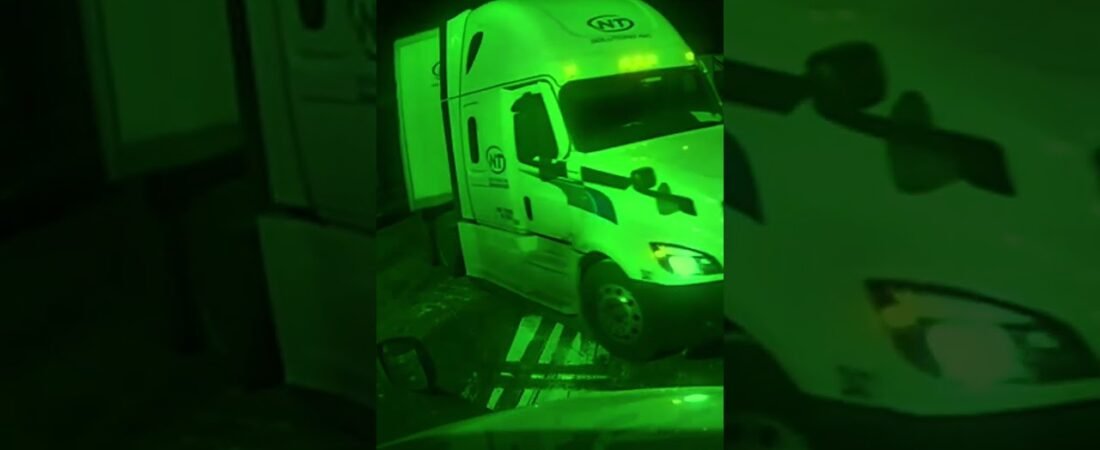 HIT AND RUN AT THE TRUCKSTOP CAUGHT ON NIGHT VISION CAMERA.