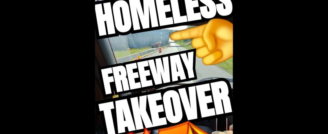 HOMELESS TAKE OVER FREEWAY OVERPASS.