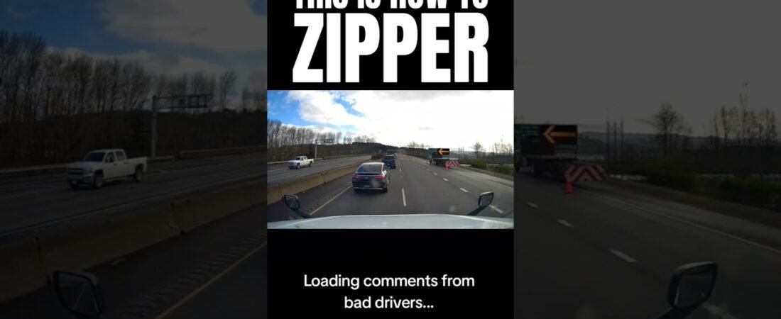HOW TO ZIPPER MERGE ON THE HIGHWAY IN A SEMI TRUCK LIKE A PRO