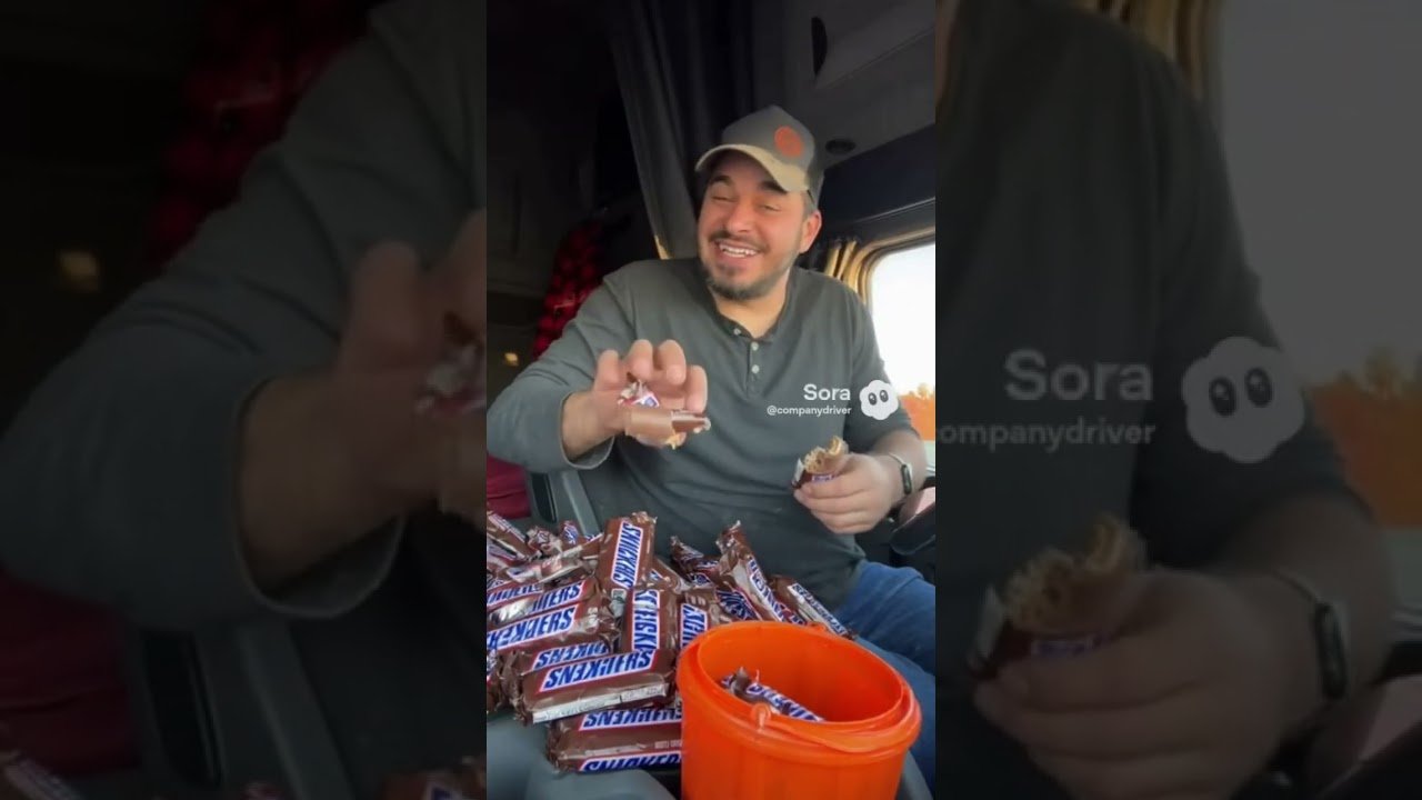 HOW TRUCKERS DO HALLOWEEN. CHECKING YOUR CHILDS CANDY AFTER HALLOWEEN.