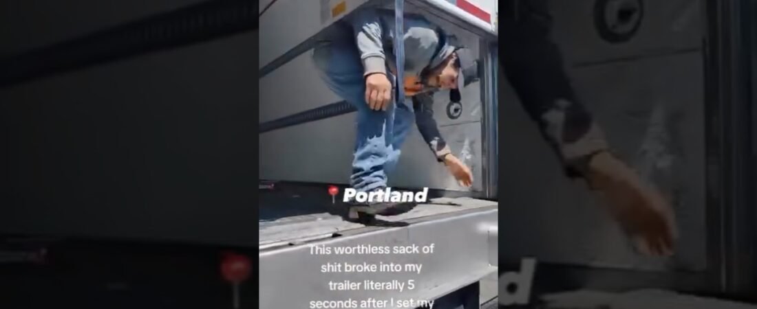 He broke into this trailer in less than 5 min. He tried to steal the snickers. He must be hangry!