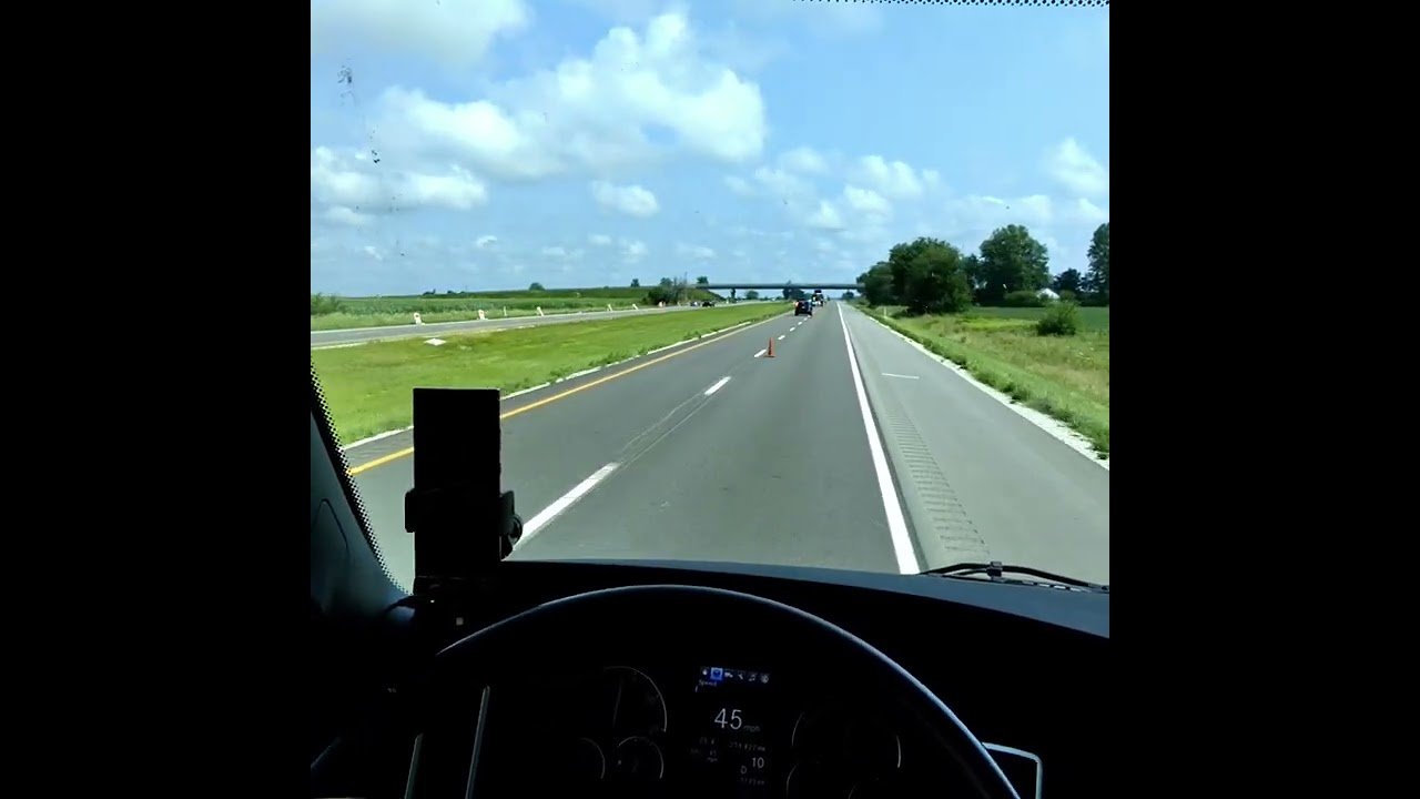 He is just standing ON THE ROAD right there. The most dangerous this you can do on a highway.